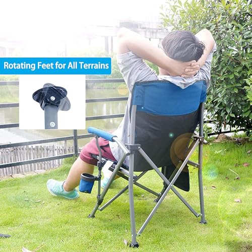 Camping Chair for Adults,Portable Folding Lawn Chair for Outside,Heavy Duty Camping Chair Support up to 330lbs,Collapsible...