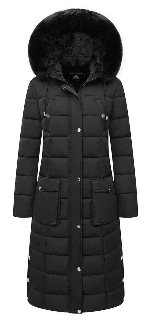 MOERDENG Women's Waterproof Long Winter Coat Thickened Down Alternative Jacket Warm Puffer Jacket Parka