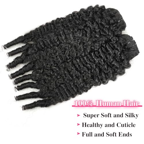 Burmese Curly Clip in Hair Extensions #1B Natural Black Color Curly Clip ins For Women Brazilian Virgin Clip on Hair(22inch,#1B)