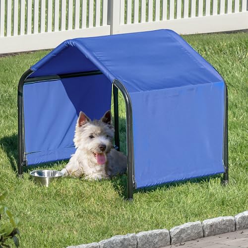 ShelterLogic 2.5' Outdoor Pet Shade, Versatile Pet Canopy Tent for Small-Breed Dogs, Cats, Small Animals and Livestock, Blue