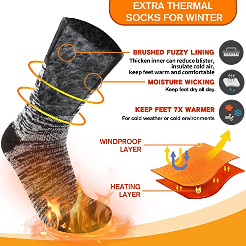 3 Pairs Warm Thermal Socks for Women & Men Winter Ski Thick Boot Insulated Socks for Cold Weather