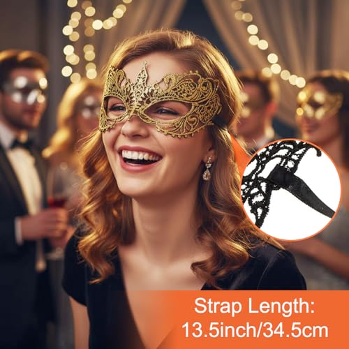 Quafochi Masquerade Mask for Women, Venetian Mask For Halloween Costume Prom Ball Party Wedding, Cosplay Carnival