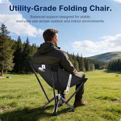 MTRVR Utility-Grade Folding Chair — Stable One-Piece Structure, Authorized Folding Structure Patent, Balanced Aluminum Sup...
