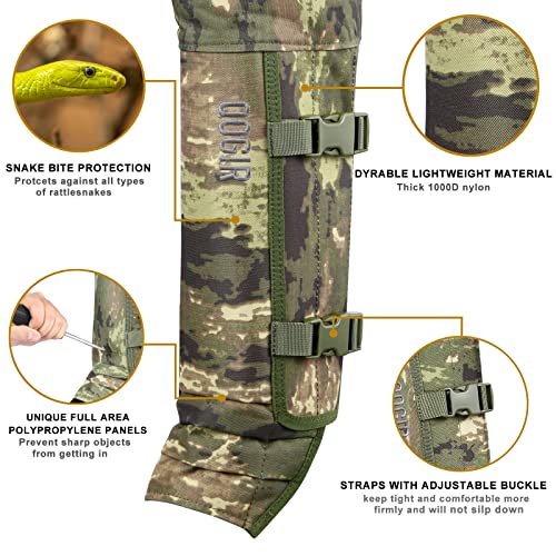 IceBlade Snake Chaps, Full Leg Protection from Snake Bites, Waterproof Hunting Gear, Adjustable Size Snake Guard Gaiters