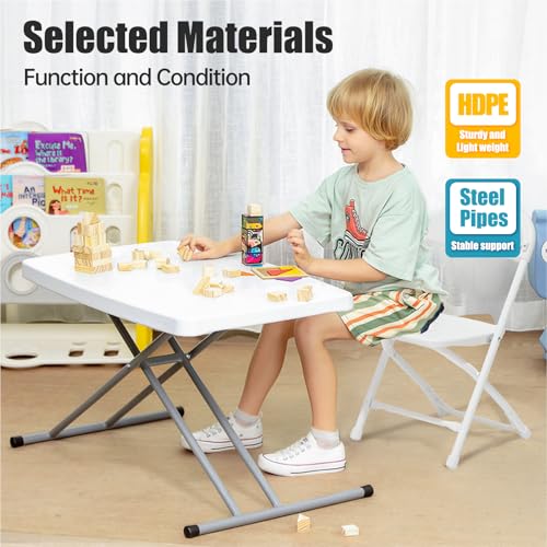 NAWESRVA Adjustable Folding Table – 30" x 20" Foldable Desk with 3 Height Settings (18", 25", 29"), Lightweight Small Tabl...