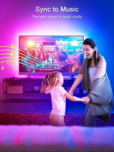 KANTUTOE LED Lights for TV, 16.4ft LED Lights for 45-75 Inch TVs, RGB TV Backlight Behind, Music Sync Bluetooth APP & Remo...