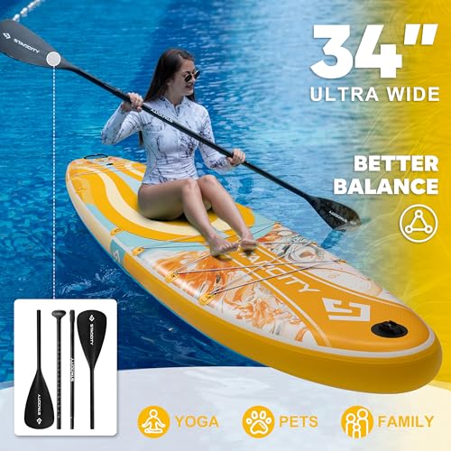 Starcity 11'6"*34"*6" Stand Up Paddle Board,Inflatable Paddle Boards for Adults w/a Simple and Non Slip Design, Moderate L...