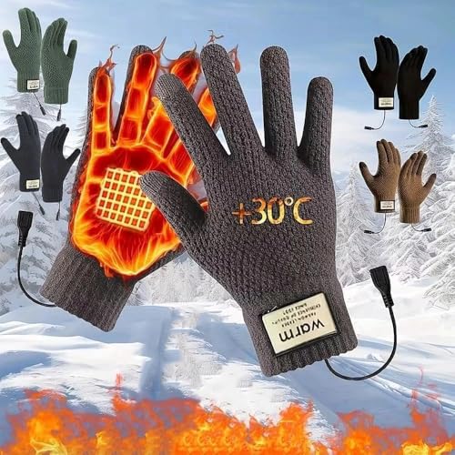 2pcs Heated Glove for Men Women, Heated Gloves Hand Warmers, Winter Warm Glove Liners for Riding Ski Hiking with USB Cable