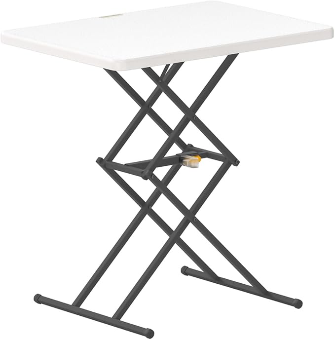 FanttikOutdoor Folding Table , One-Handed Height Adjustment, 3 Heights, Multi-Functional Small Folding Table 28 inch, TV T...