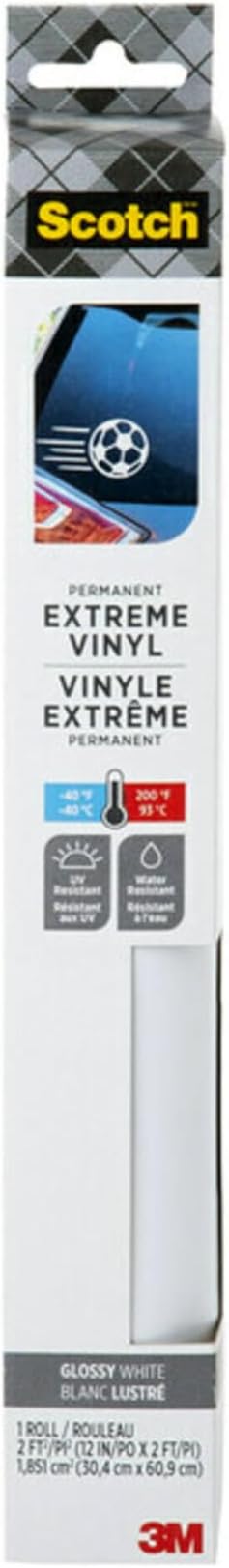 Scotch Extreme Premium Vinyl, 12 x 24 in, Perfect for Outdoor and Automotive Projects, Holds Securely Under The Toughest C...