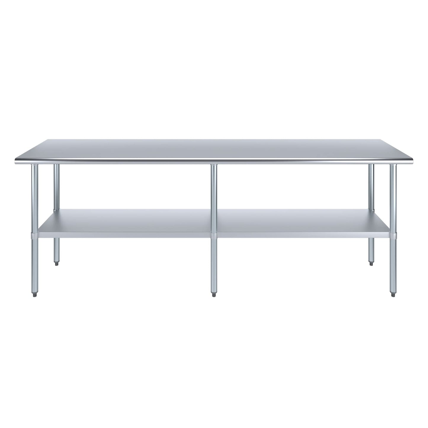 AmGood 24 in. x 96 in. Stainless Steel Work Table | Metal Kitchen Food Prep Table | NSF