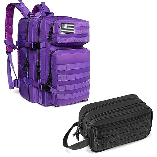 QT&QY 45L Tactical backpack & Tactical Toiletry Bag