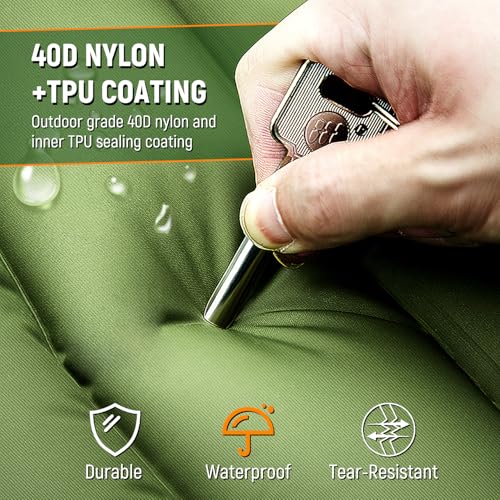 Myxslop Camping Sleeping Pad, Thick 5 Inch Camping Mat with Pillow Built-in Foot Pump Ultralight Inflatable Sleeping Pads ...