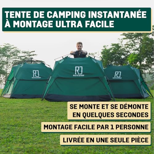 Reactive Outdoor Tent - 3 Second Tent - 3 Sec Instant Pop Up Tent - Easy and Quick Setup Camping Tent - 1 Person Setup Wat...