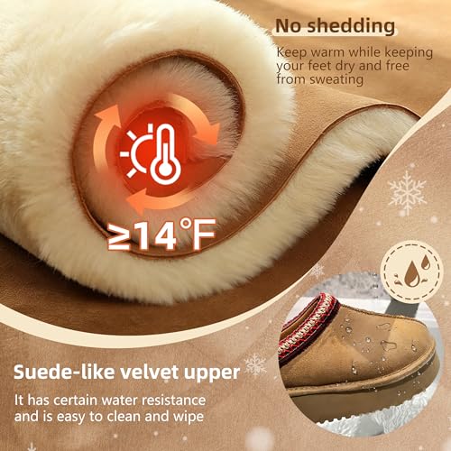 Home Slipper Platform Slippers for Women Indoor Outdoor Mini Boots Non-slip Plush Lining Slip On House Shoes