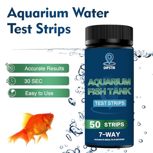 Aquarium Test Strips, 7-Way Aquarium Test Kit for Freshwater Saltwater,50 Strips Quick and Accurate Fish Tank Pond Test St...