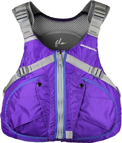 Stohlquist PFD for Women. Purple FLO Lifejacket with Chest Contoured for Women's Fit. Kayaking, Boating, All Water Sports.