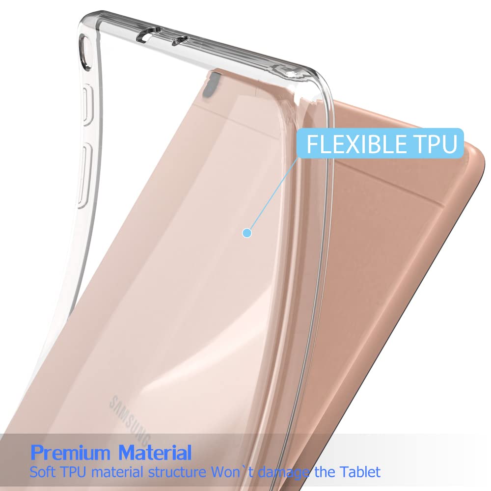 Puxicu Clear Case For Galaxy Tab A 10.1, Slim Design Flexible Soft Tpu Protective Cover For Samsung Galaxy Tab A 10.1-Inch 2019