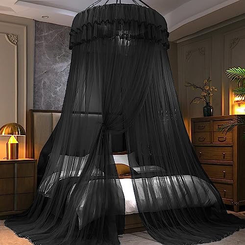 Kertnic Mosquito Net Bed Canopy for Girls, Princess Canopy Bed Curtain Fine Sheer Mesh Dome Bed Canopies, Kids & Adults La...