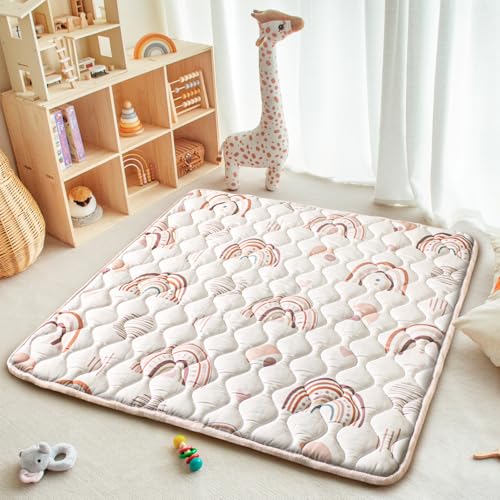 Beavtaens Baby Play Mat, 50x50 Playpen Mat with Super Soft Touch, Activity Mat with Upgraded Anti-Slip Bottom, Machine Was...