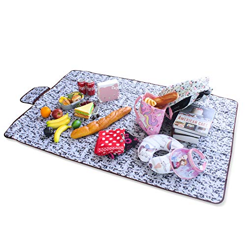 Finex Mickey Minnie Picnic Blanket Mat for Camping Hiking Outdoor Concert Travel Large Foldable Portable Reusable Black & ...