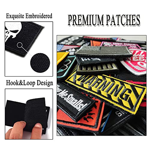 Harsgs 20 Pieces Random Tactical Morale Patch Bundle, Full Embroidery Loop and Hook Patches Set for Caps, Bags, Backpacks,...