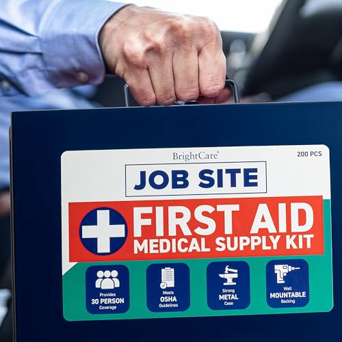 Metal Case First Aid Kit for Job Site & Contractors - OSHA Compliant, Heavy Duty Case for Work Trucks, Fleet, Renovation, ...