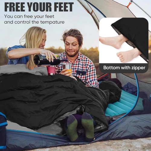 Camping Sleeping Bags for Adults Kids Waterproof Lightweight Sleeping Bag for Cold Weather or Warm Backpacking Hiking Moun...