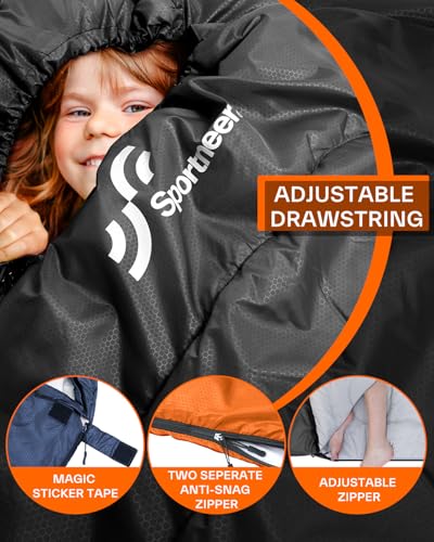 Sportneer Sleeping Bag, 3 Seasons Warm Cold Weather Sleeping Bags for Adults Kids Boys Girls with Compression Sack- Lightw...