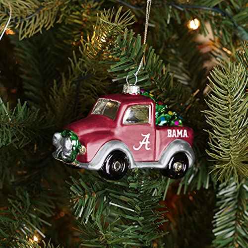 FOCO NCAA Unisex-Adult NCAA Team Logo Hanging Tree Holiday Blown Glass Truck Ornament