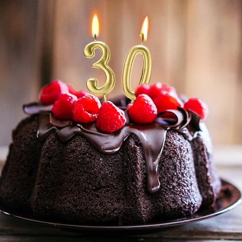 Beanlieve 10-Pieces Numeral Birthday Candles - Cake Numeric Candles Number 0 1 2 3 4 5 6 7 8 9,Used for Cake Decoration on...
