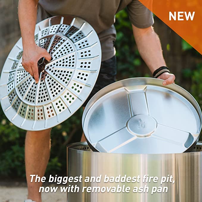 Solo Stove Yukon 2.0, 27 Inch Smokeless Fire Pit with Removable Ash Pan - Wood Burning Portable Stainless Steel Outdoor Fi...
