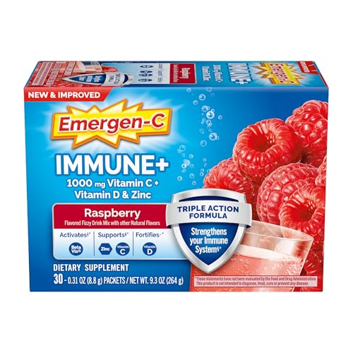 Emergen-C Immune+ Triple Action Immune Support Powder, BetaVia (R), 1000mg Vitamin C, B Vitamins, Vitamin D and Antioxidan...