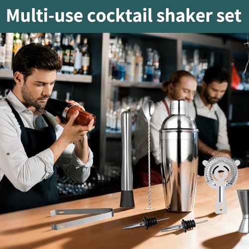 Cocktail Shaker Set, 8-Piece Bar Set, Practical Bartender Kit, Includes Many Bartending Accessories,Great Choice for Home,...