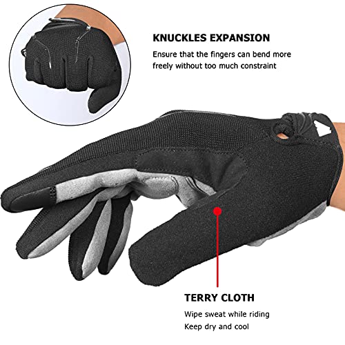 WESTWOOD FOX Cycling Gloves for Men - Full Finger BMX & Mountain Bike Gloves with Touchscreen, MTB, Padded Anti-Slip Grips...