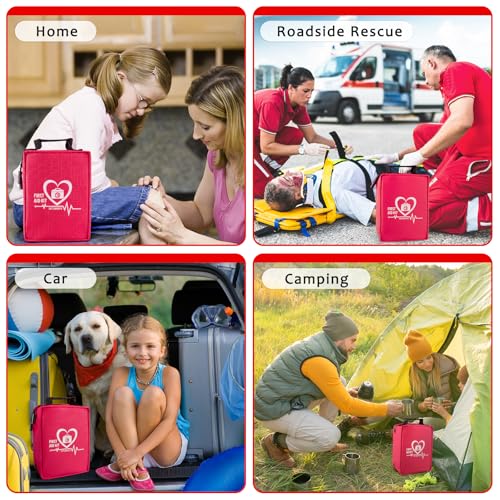 First Aid Kit, Trauma First Aid Kits with Labelled Compartments Molle System, Professional Emergency Kits for Home, Offic...
