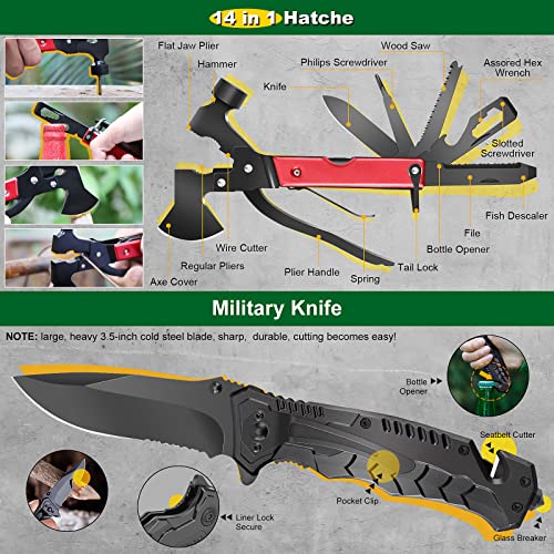 Gifts for Men Dad Husband Boyfriend, 30 in 1 Survival Gear and Equipment, Emergency Survival Kit Camping Accessories, Firs...