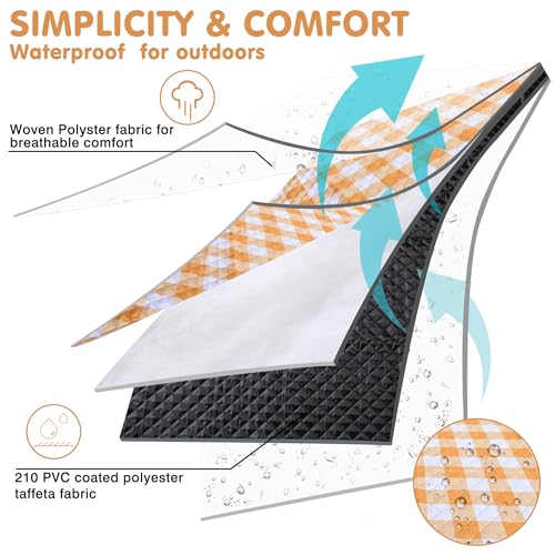 HX&OD Outdoor Picnic Blanket, Extra Large, 80''x60'' Waterproof Foldable Blankets Gingham Picnic Mat for Beach, Camping Gr...