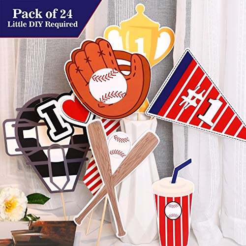 Baseball Photo Booth Props Kit Baseball Theme Party Birthday Party Supplies Trophy Tie Ball Camera Props Kit for Adults, 2...