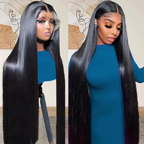 Lemoda Outlet Deals 13x4 Straight Lace Front Wigs Human Hair 180% Density 13x4 HD Transparent Lace Frontal Wig Pre Plucked 14A Brazilian Virgin Human Hair Wigs for Women 22 Inch