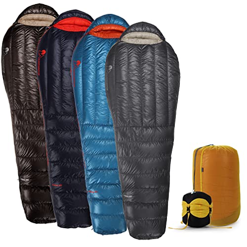 Mountaintop Ultralight Mummy Down Sleeping Bag 650 Fill Power Duck Down Suits for 32 Degree F for Camping Hiking Backpacking