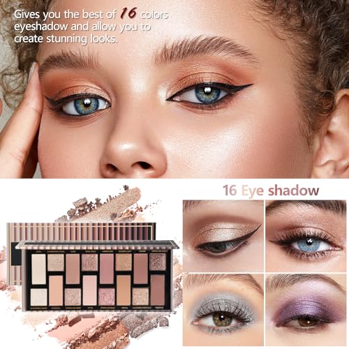 Makeup Kit For Girls Gift, Make up Kit For Women Full Kit Includes Sponge Eyeshadow Liquid Lipstick Concealer Eyeliner Eye...