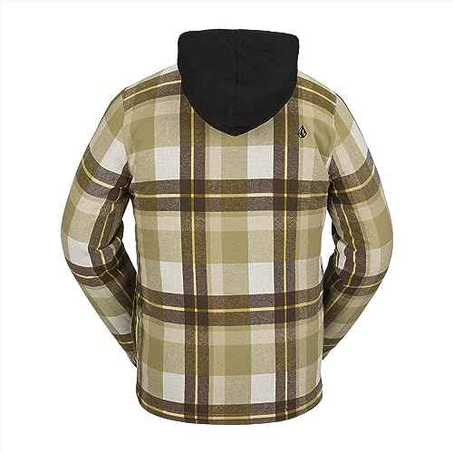 Volcom mens Field Insulated Flannel Hooded Snowboard Shirt Jacket
