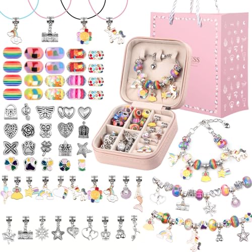 UFU Charm Bracelet Making Kit, Jewelry Making Kit Craft Gift for Girls 5 6 7 8-12, A Sweet Birthday Gift to Inspire Imagin...
