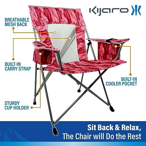 Portable Beach Chair for Adults - Kijaro Journey Print Beach Folding Chair, Steel Frame Foldable Beach Chair, High Beach C...