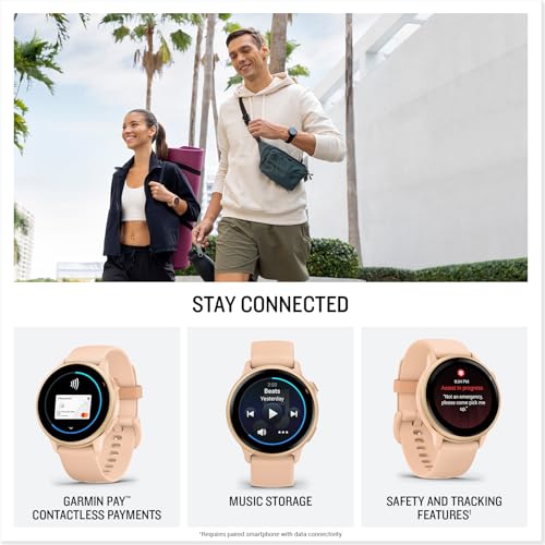 Garmin vívoactive® 6, Health and Fitness GPS Smartwatch, AMOLED Display, Up to 11 Days of Battery, Metallic Pink Dawn with...