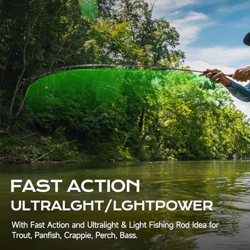 HANDING M1 Ultralight Fishing Rod 2-Piece Trout Fishing Rod with Fast Action 30T+24T Carbon Fiber SEAGUIDE RA Guide Rings ...