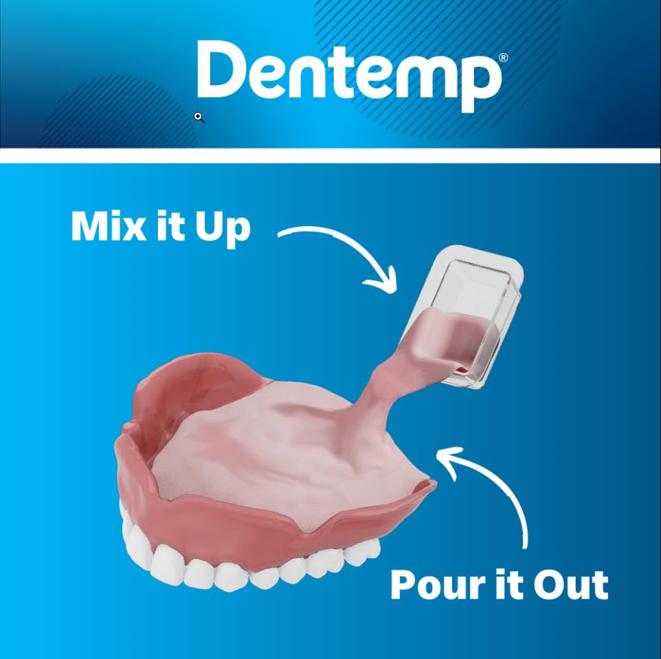 Dentemp Denture Reline Kit Value Pack - Advanced Formula Reline It Denture Reliner - Denture Kit to Refit and Tighten Dentures for Both Upper & Lower Denture - 3 Relines (Packaging May Vary)