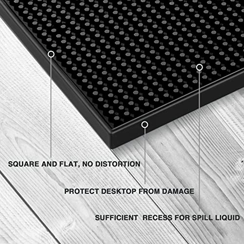BARsics PVC Bar Service Mat for Cocktail Bartender 18x12 inches (Black)