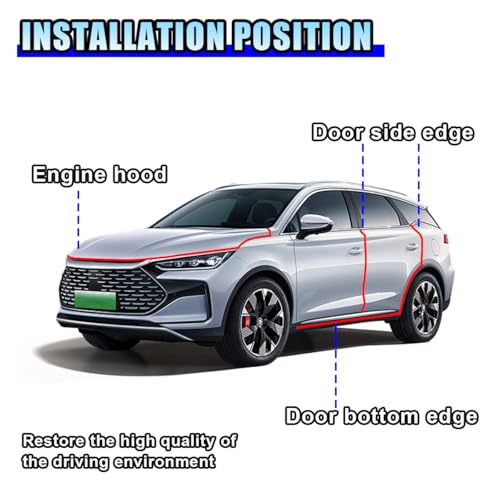 16FT/5M Car Door Edge Guards - U Shape Electroplated Glossy Rubber Door Edge Trim Seal Protector - Self-Adhesion Car Scrat...